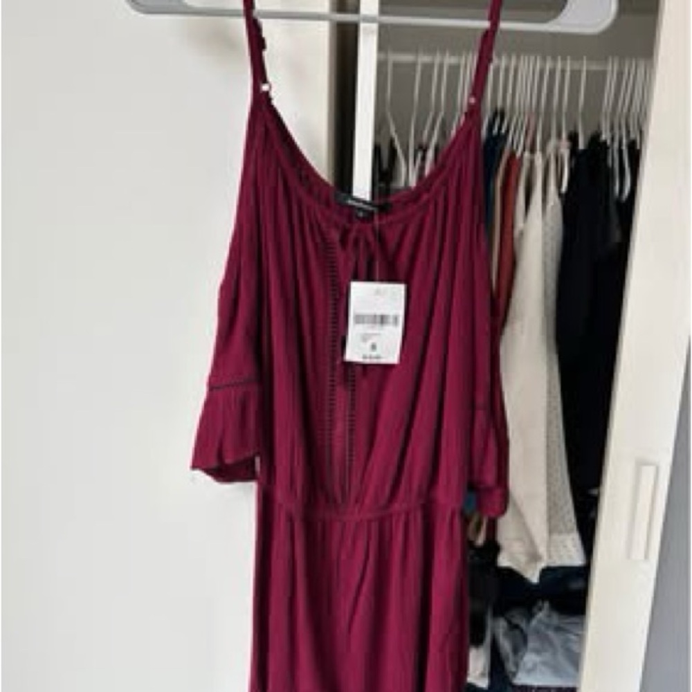 Ambiance Maroon Tie-Front Top